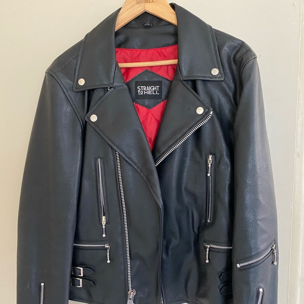 Straight to Hell vegan leather jacket
